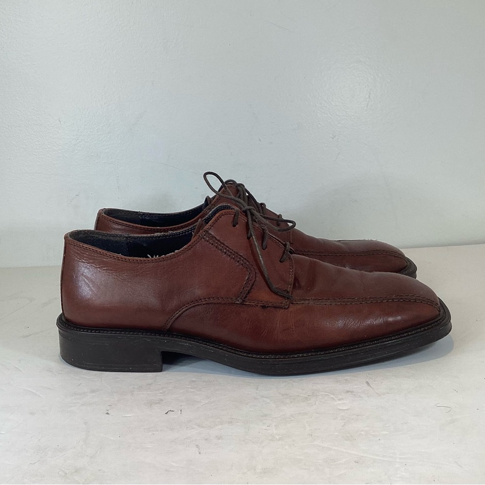 UNLISTED BY KENNETH COLE BROWN LEATHER APRON TOE OXFORD EUC SZ 11